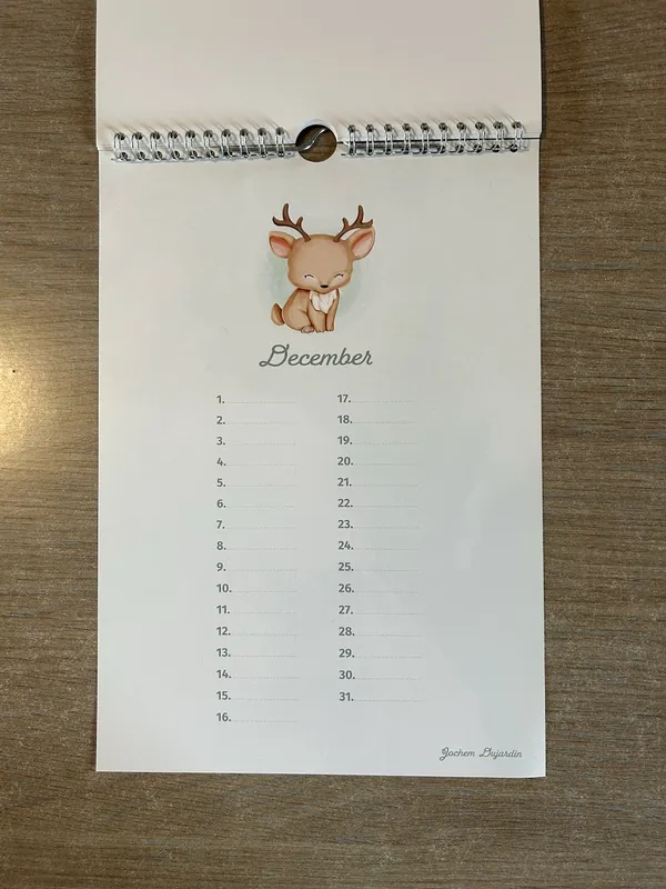 Birthday Calendar December